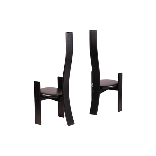 86 - Vico Magistretti (1920-2006) for Carlo Poggi, a pair of black finish 'Golem' chairs, designed 1970, ... 