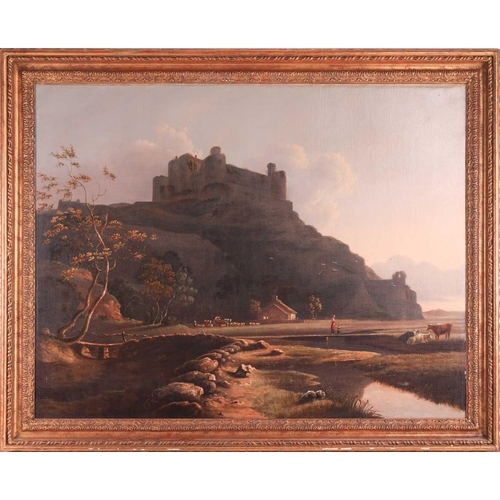 14 - Circle of George Fennel Robson (1788 - 1833) Harlech Castle oil on canvas 71 x 91.5 cm, framed 84 x ... 