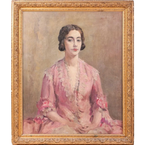 17 - † Alfred Robert Hayward (British 1875-1971) Portrait of a lady in a pink gown signed 'Alfred Hayward... 