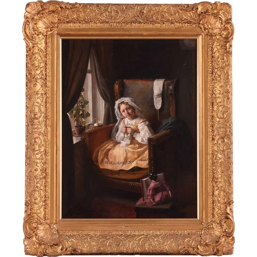 18 - Circle of William Powell Frith (1819 -1909) My Grandmothers' chair indistinctly signed (under the wi... 