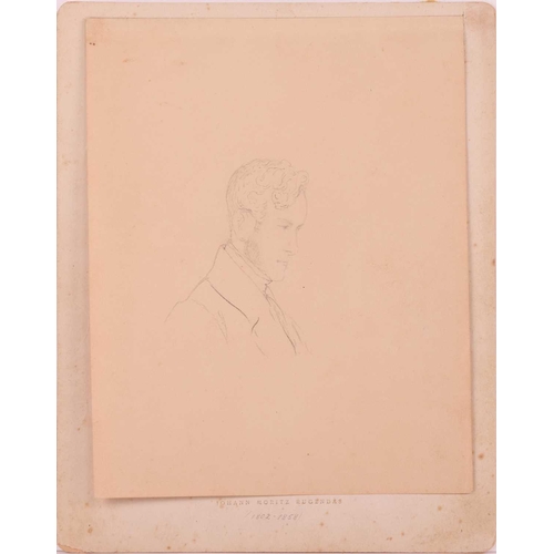 25 - Johann Moritz Rugendas (German 1802-1858) Portrait of a gentleman (possibly a self-portrait) pencil ... 