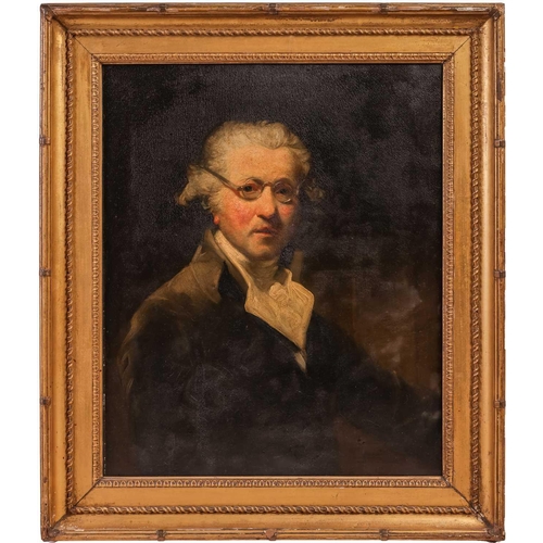 28 - After Sir Joshua Reynolds (1723 - 1792) Self Portrait, half-length, wearing a green coat and spectac... 