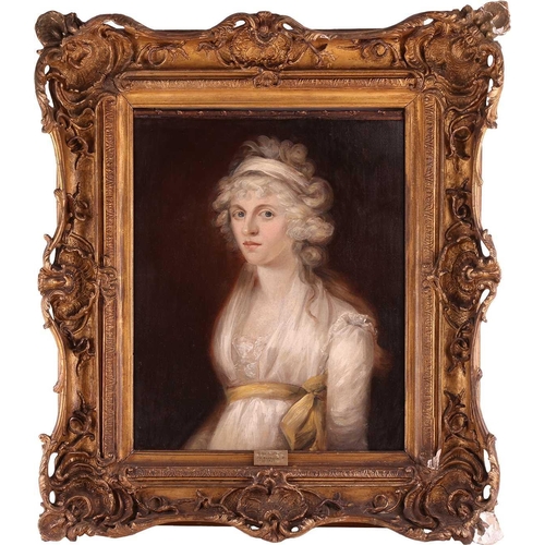 29 - British School (Early 19th Century) Portrait of a Lady Dressed in White oil on canvas 61 x 50.5 cm, ... 