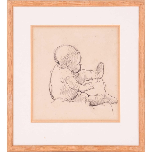 40 - William Orpen (Irish 1878-1931) Study of a Baby pencil 18 x 16.5 cm, framed and glazed 29 x 26 cm Pr... 