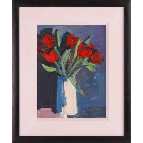 78 - † Brian Ballard (British b. 1943) Red Tulips signed and dated 'Ballard 09' (lower left) oil on canva... 