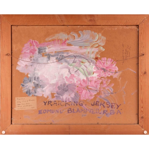 8 - † Edmund Blampied (British 1886-1966) Vraicking, Jersey; Study of flowers (verso) signed and dated '... 