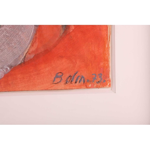 99 - † Gustav Bolin (Swedish 1920-1999) Abstract Composition Blue and Red signed and dated 'Bolin 73' (lo... 