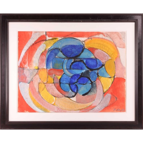 99 - † Gustav Bolin (Swedish 1920-1999) Abstract Composition Blue and Red signed and dated 'Bolin 73' (lo... 