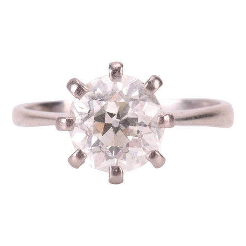 122 - A diamond solitaire ring, featuring an old-cut diamond with an estimated weight of 1.91ct, in an eig... 