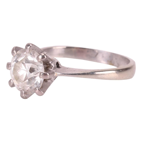 122 - A diamond solitaire ring, featuring an old-cut diamond with an estimated weight of 1.91ct, in an eig... 