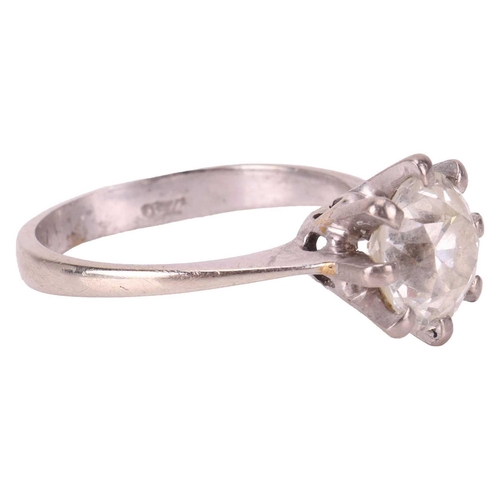 122 - A diamond solitaire ring, featuring an old-cut diamond with an estimated weight of 1.91ct, in an eig... 