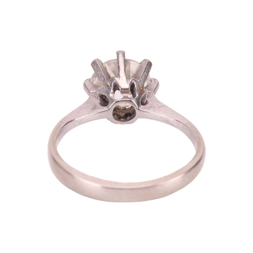 122 - A diamond solitaire ring, featuring an old-cut diamond with an estimated weight of 1.91ct, in an eig... 