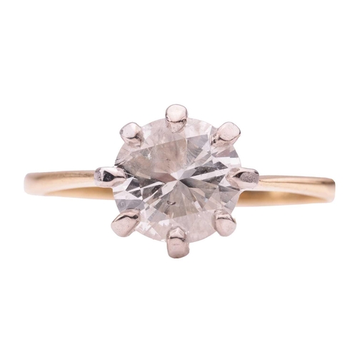 125 - A solitaire diamond ring, claw-set in white metal with a brilliant-cut diamond, estimated carat weig... 