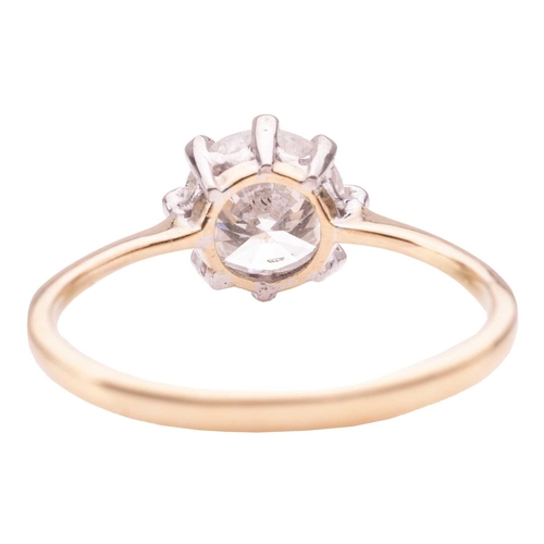 125 - A solitaire diamond ring, claw-set in white metal with a brilliant-cut diamond, estimated carat weig... 