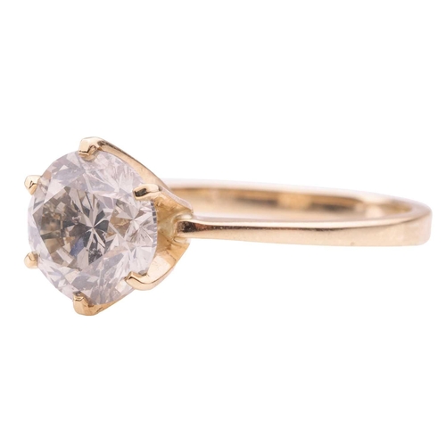 54 - A solitaire diamond ring, claw-set with a brilliant-cut diamond, estimated carat weight 2.52ct and e... 