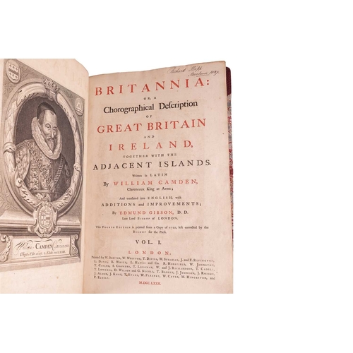 114 - CAMDEN, William: Britannia: Chorographical description of Great Britain and Ireland, together with t... 