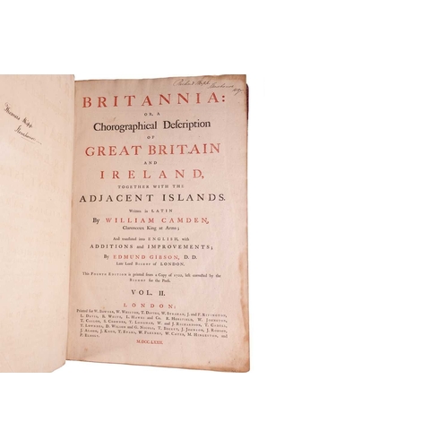 114 - CAMDEN, William: Britannia: Chorographical description of Great Britain and Ireland, together with t... 