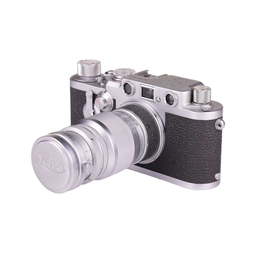 140 - An Ernest Leitz Wetzlar Leica IIIf 35mm rangefinder camera with chrome body, 1956, serial number 814... 