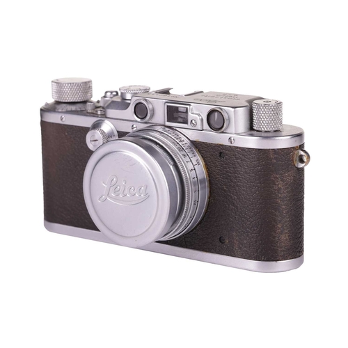 150 - A Leitz Wetzlar Leica IIIa Rangefinder Camera, 1935, serial number 162445, with brown leather Leica ... 