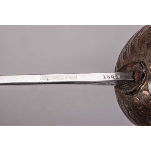 157 - A Victorian 1897-type officer's sword and scabbard by Meyer & Mortimer of London, 82 cm length of bl... 