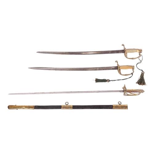 177 - A 19th-century Dutch naval officer's sword with pierced hilt and ivory grip, (no scabbard), 69 cm le... 