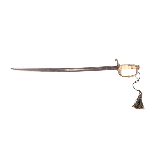 177 - A 19th-century Dutch naval officer's sword with pierced hilt and ivory grip, (no scabbard), 69 cm le... 