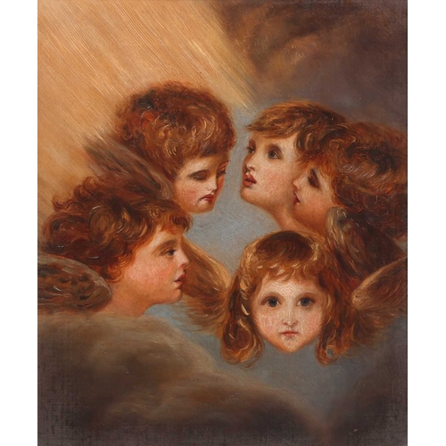 18 - After Joshua Reynolds Heads of Angels oil on canvas 32 x 27 cm, framed 45 x 40 cm