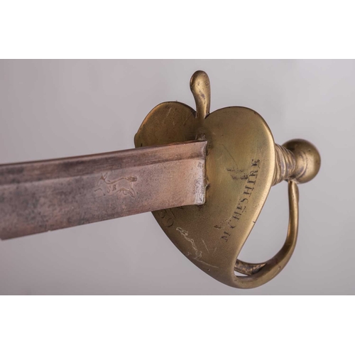 182 - A George III, 1751 type hanger (no scabbard), the blade bearing a running dog for Samuel Harvey, the... 