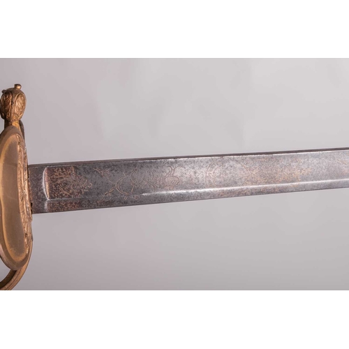 182 - A George III, 1751 type hanger (no scabbard), the blade bearing a running dog for Samuel Harvey, the... 