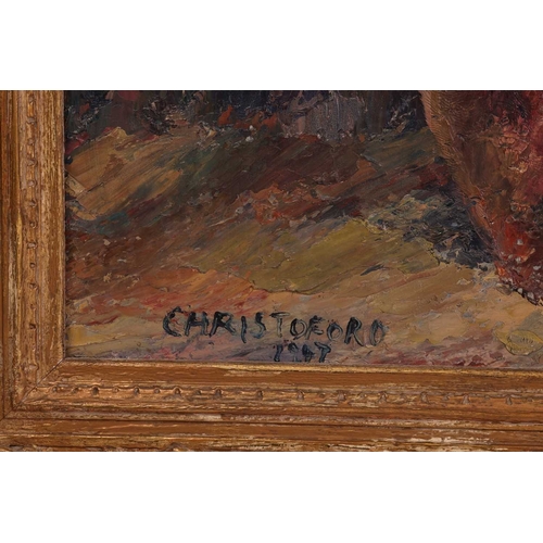 21 - Christoforo (20th century) Still life of a Vase of Flowers signed and dated 'Christoforo 1947' oil o... 