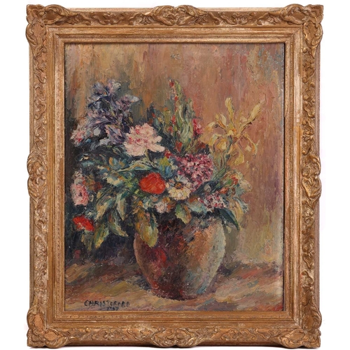 21 - Christoforo (20th century) Still life of a Vase of Flowers signed and dated 'Christoforo 1947' oil o... 