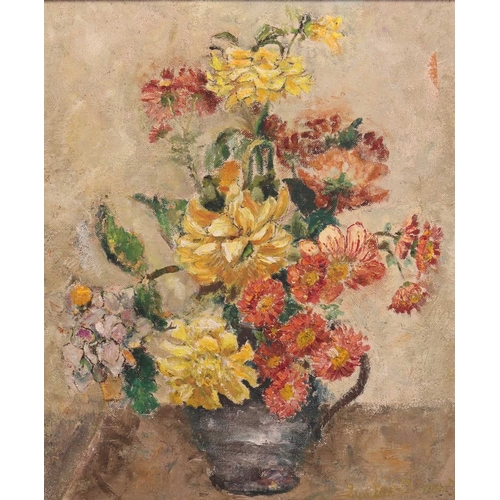 21 - Christoforo (20th century) Still life of a Vase of Flowers signed and dated 'Christoforo 1947' oil o... 