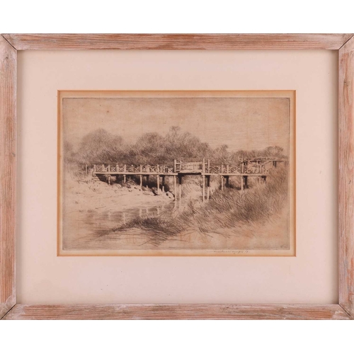 32 - Mortimer Menpes (Australian/British 1855 - 1938) 'Old Bridge, Mandalay' signed in pencil (lower righ... 