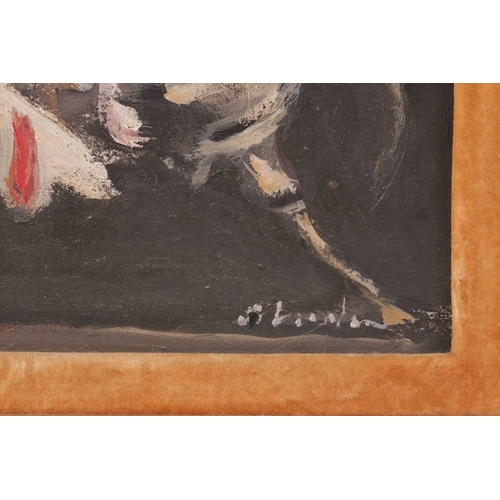 33 - † Alfred Aberdam (Polish 1894 - 1963) Figure on horseback signed 'Aberdam' (lower right) oil on boar... 