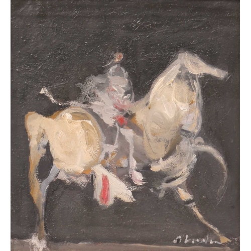 33 - † Alfred Aberdam (Polish 1894 - 1963) Figure on horseback signed 'Aberdam' (lower right) oil on boar... 