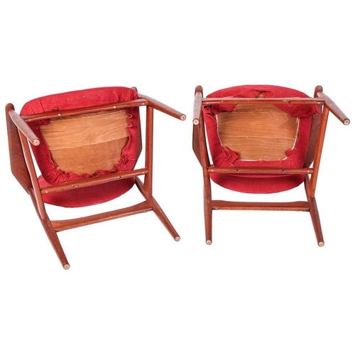 57 - Arne Vodder (1926-2009) for France & Daverkosen/ Sons, A pair of Midcentury vintage Danish teak armc... 