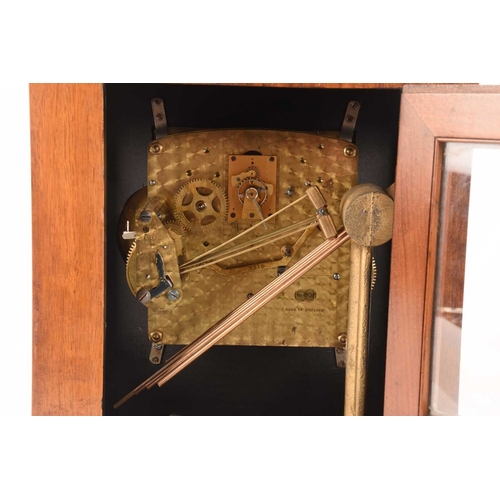 73 - A mid-century bracket clock with a commemorative plaque, measures 41 cm tall.