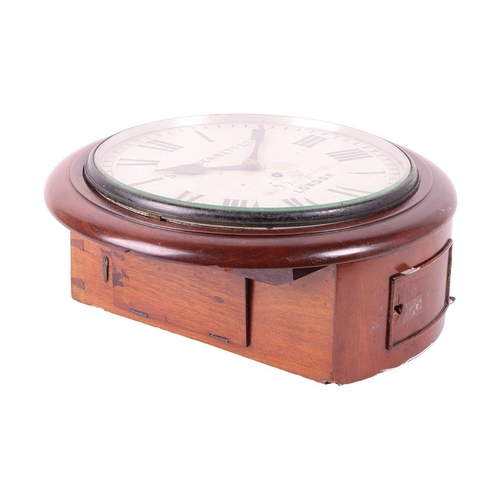 76 - Sir J. Bennett, a mahogany-cased 8-day wall timepiece, with single fusee movement, 29 cm diameter, b... 