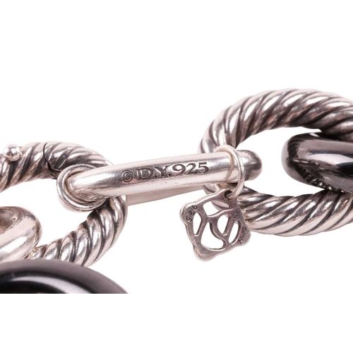 105 - A David Yurman 'Madison' bracelet and necklace set, comprising a series of cable links with twisted ... 