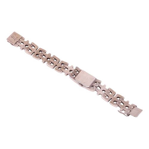 243 - A Georg Jensen wristwatch designed by Kindt Larsen, design number 2376, serial number 119704, featur... 