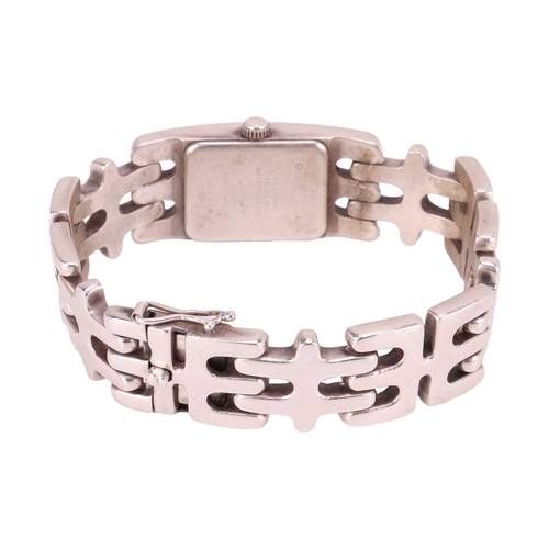 243 - A Georg Jensen wristwatch designed by Kindt Larsen, design number 2376, serial number 119704, featur... 