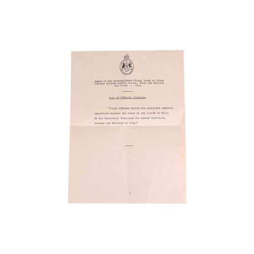 181 - A WWII DFC Medal Group, awarded to New Zealand Pilot Officer William Robert Morris (NZ 429025), comp... 