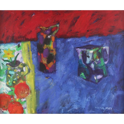 107 - William Selby (British b.1933) Three Jugs signed 'William Selby' (lower right) mixed media 50.5 x 60... 