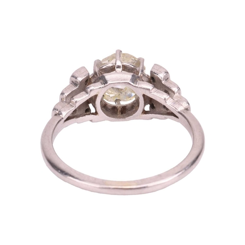 37 - A rose-cut diamond solitaire ring, featuring a rose-cut diamond measuring 6.7mm x 5.8mm x 2.5mm, in ... 