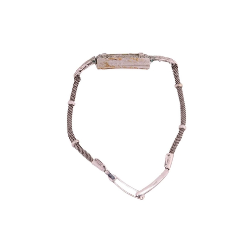 308 - A Diamond-Set Cocktail Watch Reference: A129 Bezel: Diamond-Set Case Material: White Metal marked 'P... 