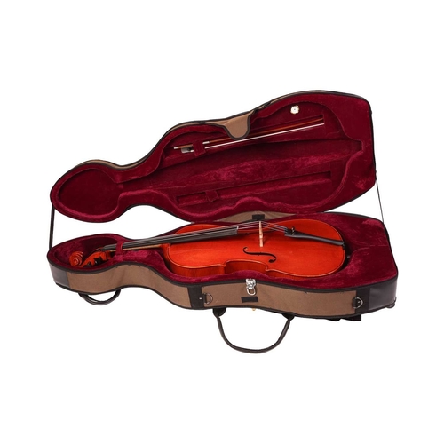 188 - A Messina Violincello, with bow and fitted case, the instrument 112 cm high.