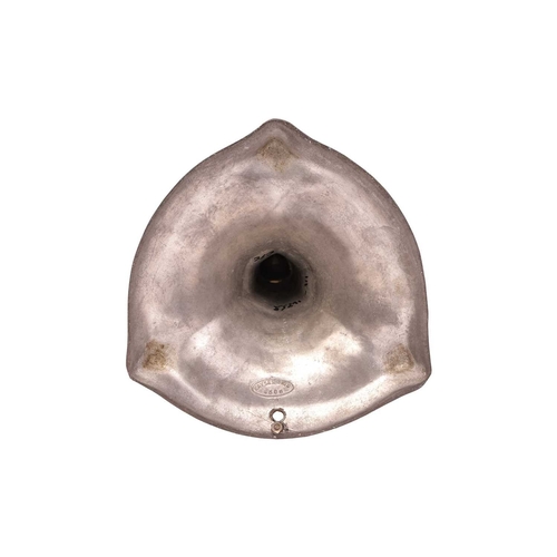 189 - A Kayserzinn pewter 'Bats' three-branch candelabra, early 20th century, attributed to Hugo Leven, fa... 