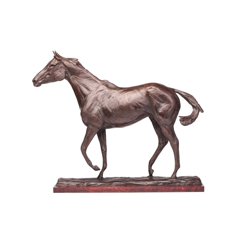 193 - Charlie Langton (British b. 1983), 'Prancing Mare', a large patinated bronze study of a horse, mount... 