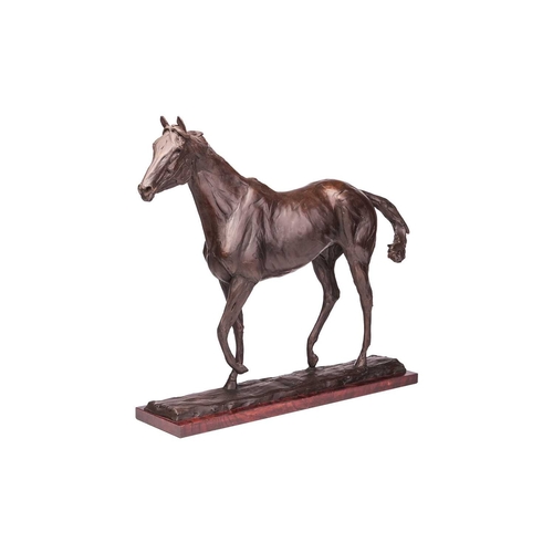 193 - Charlie Langton (British b. 1983), 'Prancing Mare', a large patinated bronze study of a horse, mount... 