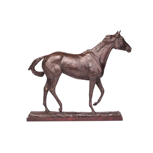 193 - Charlie Langton (British b. 1983), 'Prancing Mare', a large patinated bronze study of a horse, mount... 